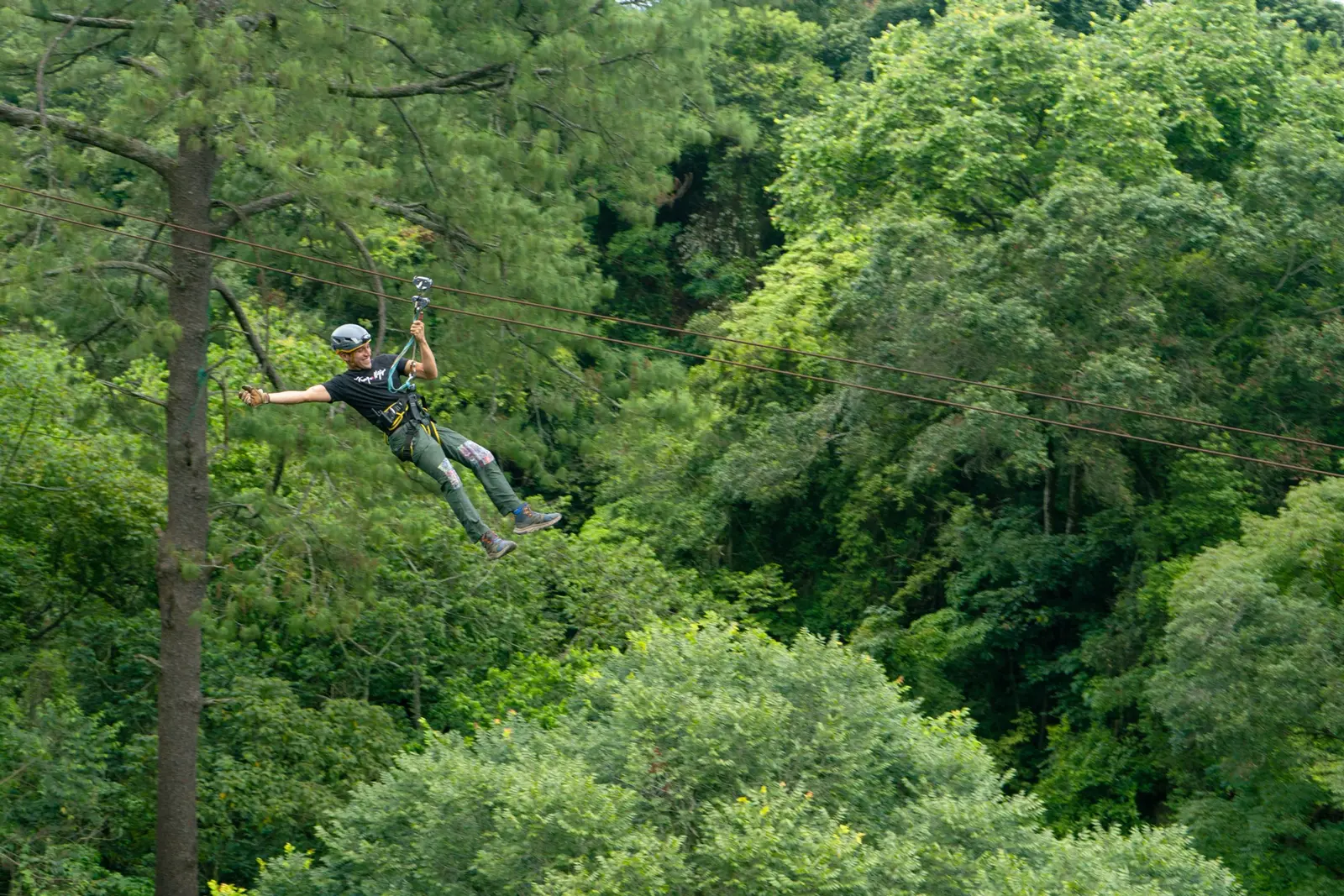 Zipline through the trees of Cayalá